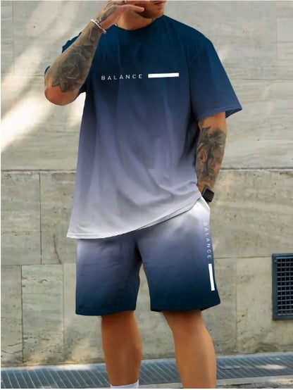 Conjunto de 2 piezas para hombre  con estampado de letras degradado