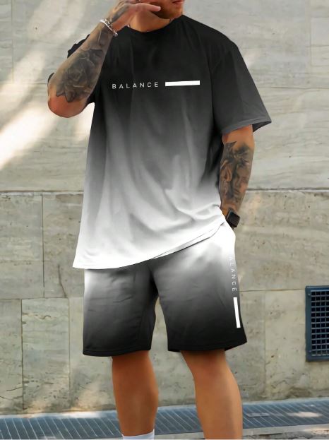 "LEGND – Set para hombre de camiseta y shorts con diseño sencillo y moderno"