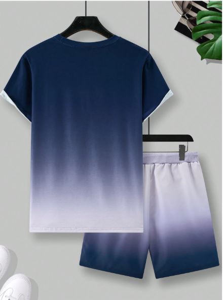 Conjunto de 2 piezas para hombre  con estampado de letras degradado